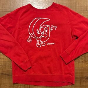 Glossier Bold Red Crewneck Sweater